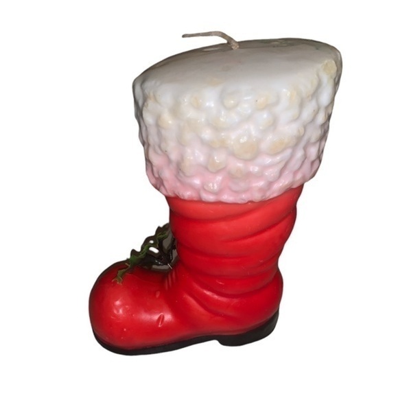 Santa boot Christmas candle - Picture 2 of 4